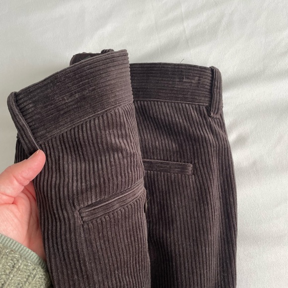 COS Dark Brown Corduroy 100% Cotton Straight Leg Pant Trouser - Picture 10 of 16